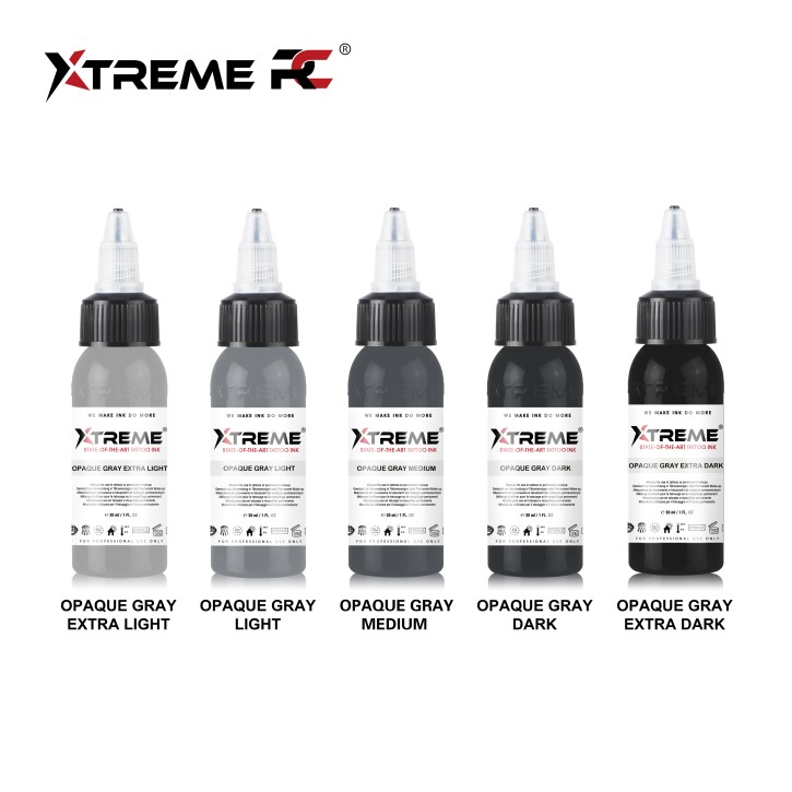 Xtreme Ink Opaque Gray Set 5x30ml